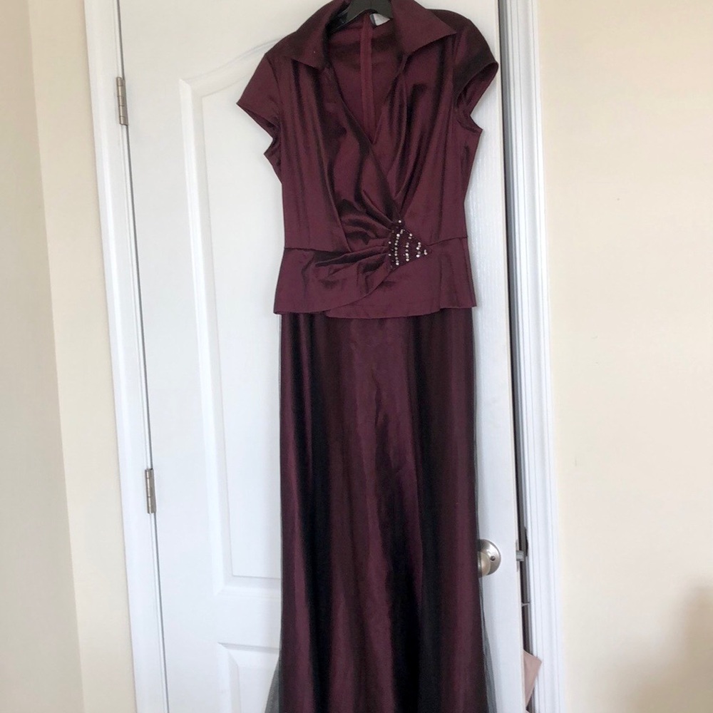 Formal Shiny Burgundy Gown